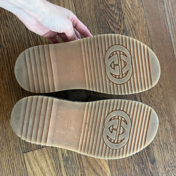 GUCCI GG maxi logo platform canvas Angelina slide sandals size 38.5 8.5 - Picture 5 of 11